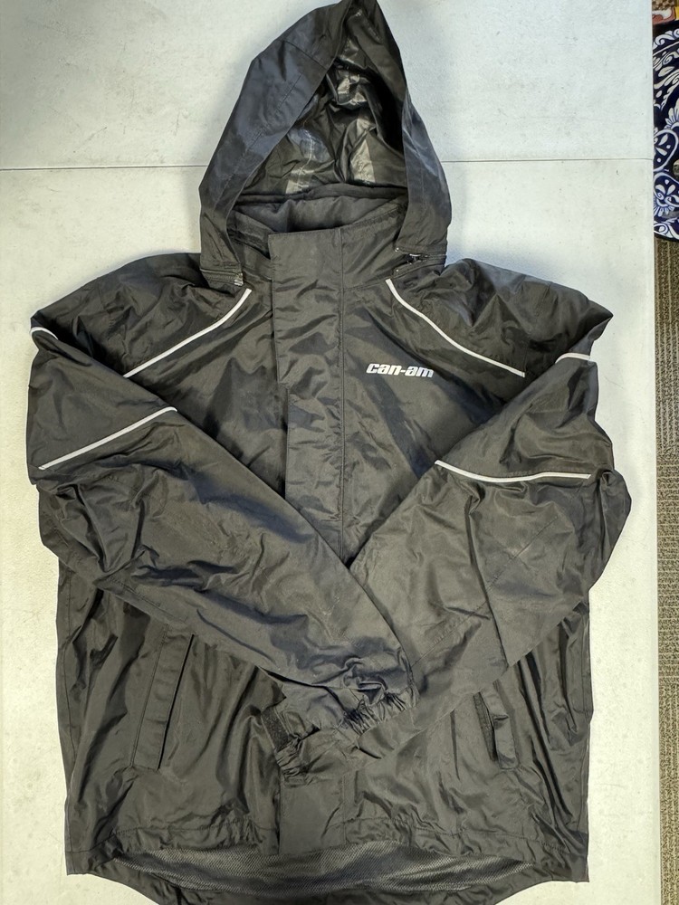 Can-Am BRP Rain Jacket Black Size Medium Motorcycle Snowmobile