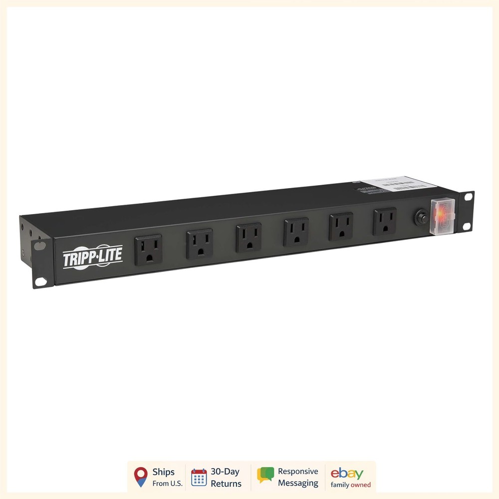 1U Rack Mount Power Strip with 12 Outlets and Right-Angle Plug for Versatile Use