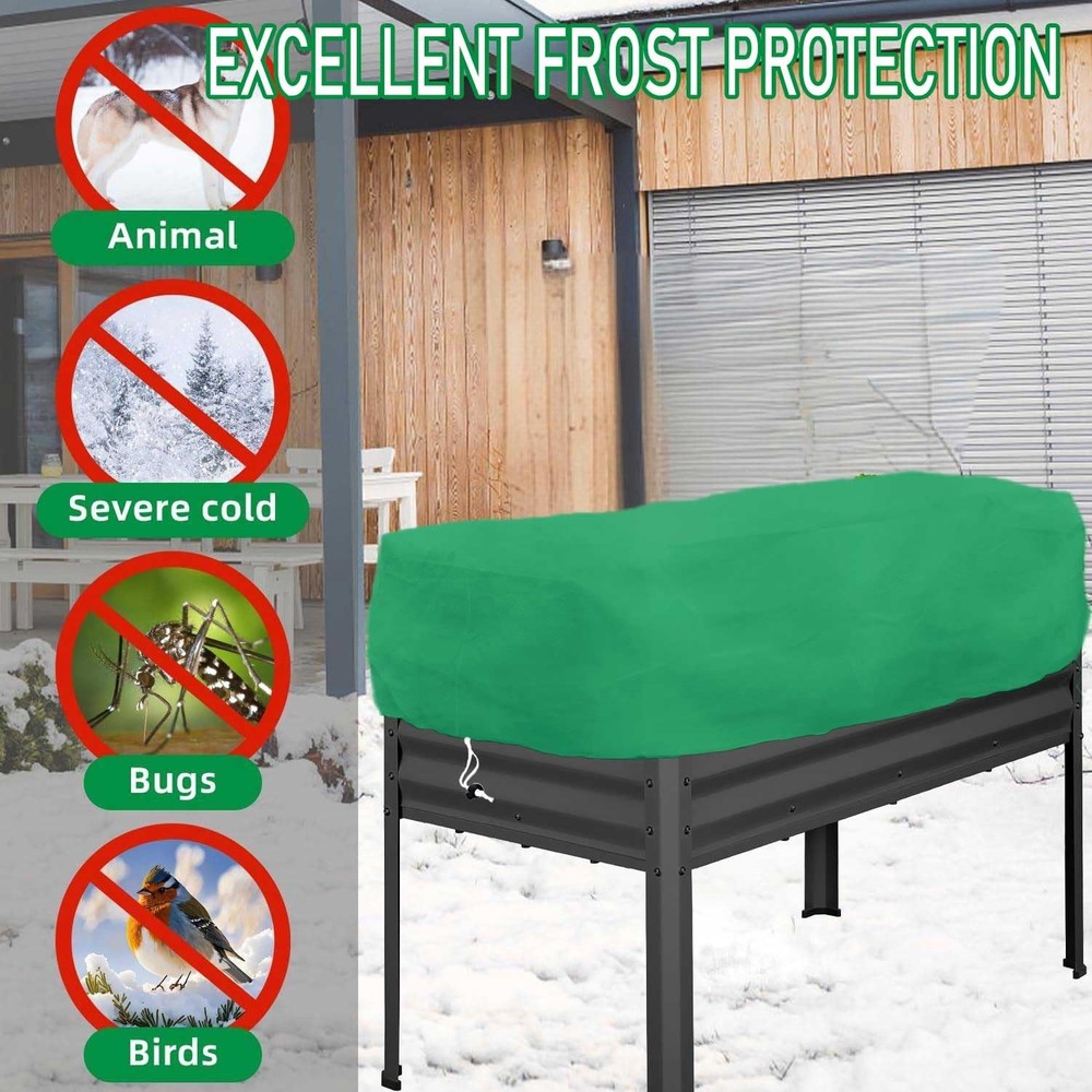 Plant Covers Freeze Protection 2 Pack Rectangular Planter Frost Fabric for Ra...