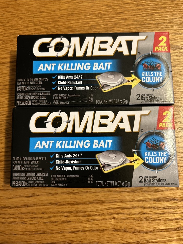 2 New Boxes-Combat Ant Killing Bait Stations/ 4 Stations