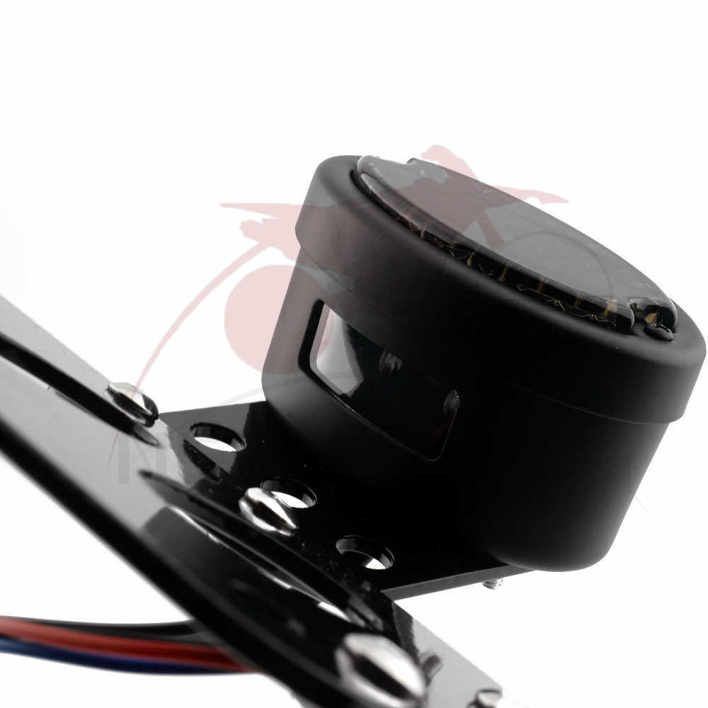 Motorcycle Side Mount License Plate Bracket Holder LED Tail Light For Harley