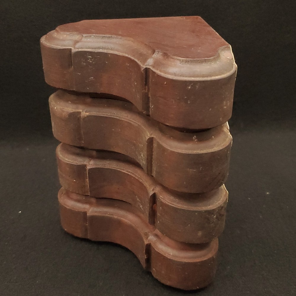 HANDMADE MCM Solid Mahagony Wood Wall Mounted Shelf Brackets Lot Of 4