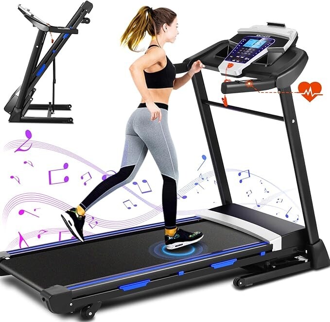 ✅4.5HP Electric Treadmill w/Bluetooth Speaker,LCD Display,Max 9MPH Treadmill✅