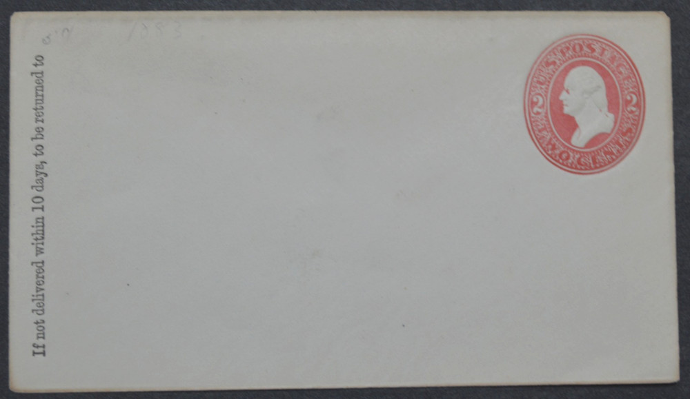 1883 US Sc. #U227 stamped envelope, mint entire, fair shape