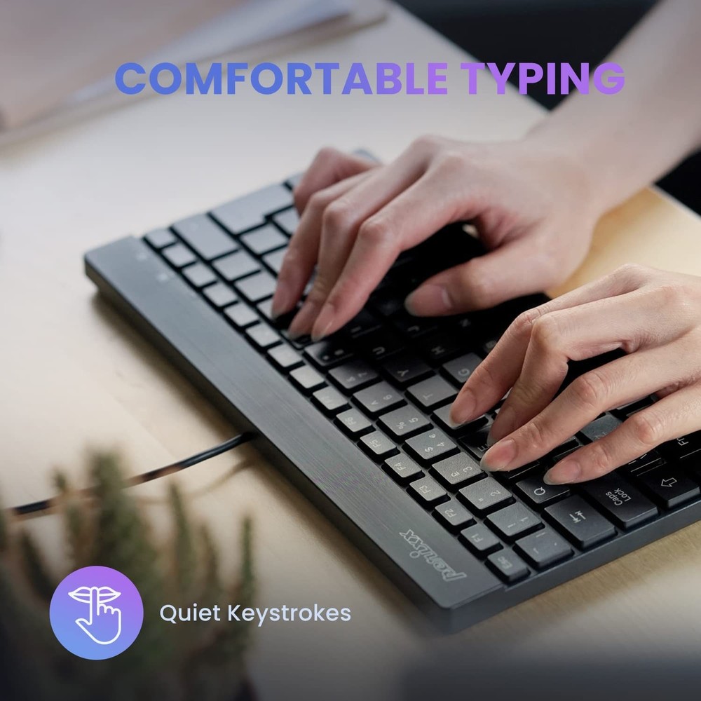 PERIBOARD-326 Wired Mini Backlit USB Keyboard with Low Profile Keys, US Engli...