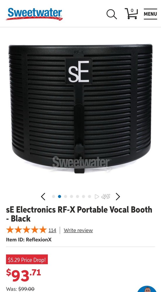 sE Electronics RF-X Portable Vocal Booth - Black