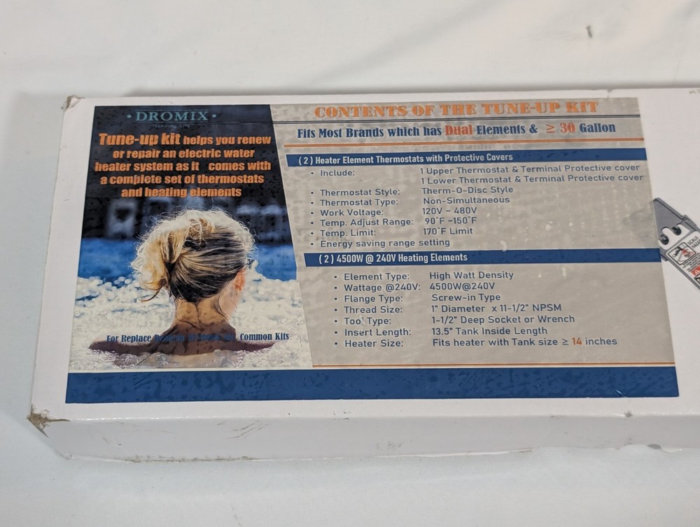 Electric Water Heater Tune-Up Kit, Includes Two 4500W 240V Water Heater Elements