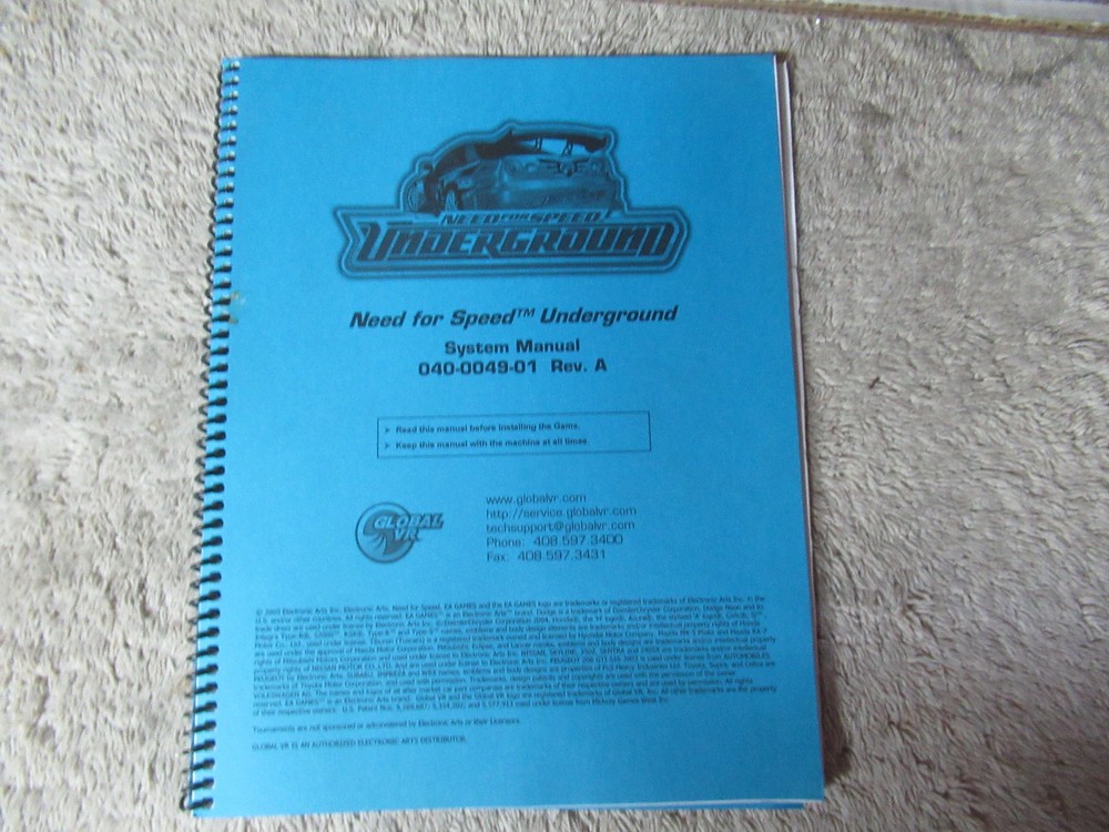 NEED FOR SPEED UNDERGROUND REV A  GLOBAL VR   game manual