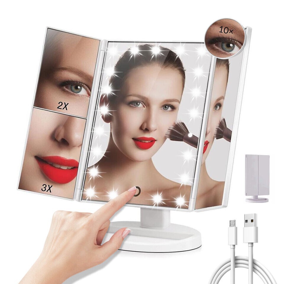 Superstar Makeup Mirror 22 LED Lights-3X/2X Magnifying Led Touch Control + Tray