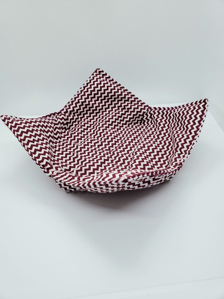Maroon Zig Zag Microwave  Bowl Holder/Cozy