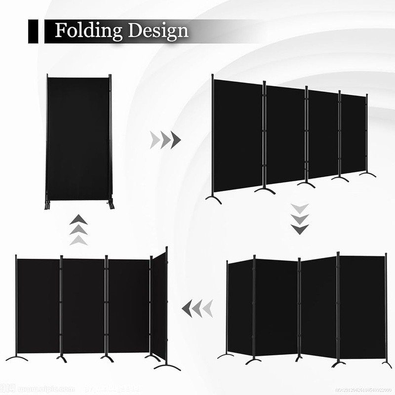 Room Divider 6FT Tall Folding Partition 4 Panel Portable Freestanding Screen