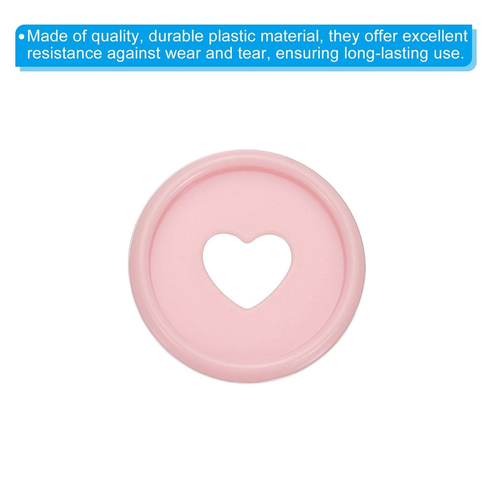 24mm Plastic Book Binding Discs, 11 Pack Expansion Discs Heart, Light Pink