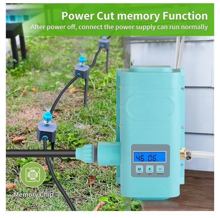 Automatic Drip Irrigation Sprinkler LCD Display Kit 15 Nozzles for Plants