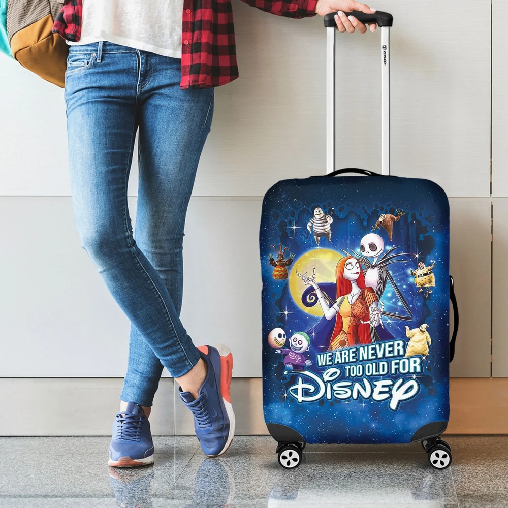 Personalized Jack Skellington Luggage Cover, Sally Suitcase Protector