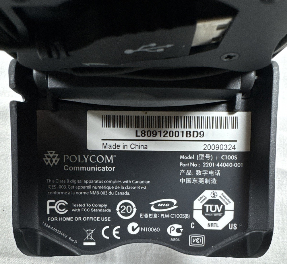 Polycom CX100 Audio Communicator USB Microphone Speakerphone and Case