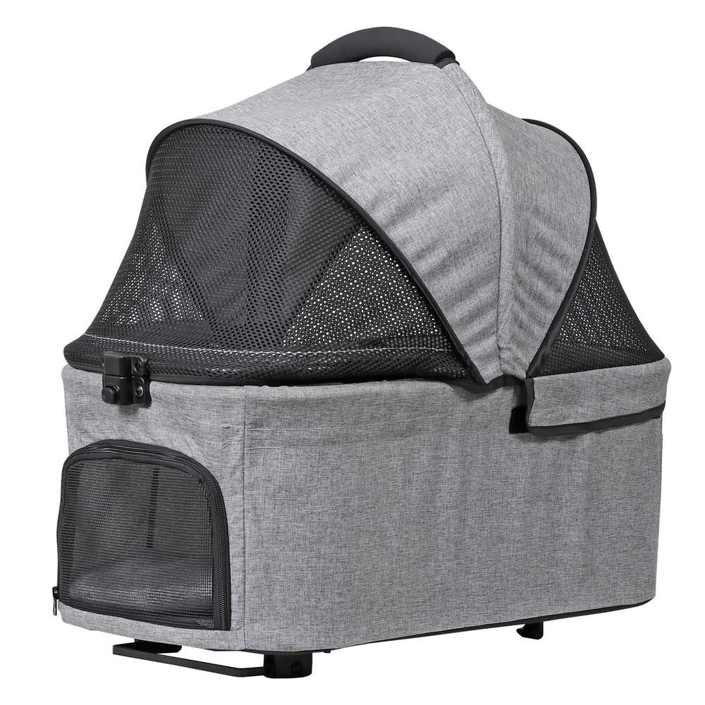 Pet Stroller 4 Wheels 3-in-1 Foldable Dog Stroller w/Storage Basket&Cup Holder