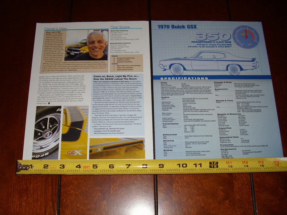 1970 BUICK GSX STAGE 1 - ORIGINAL 2011 ARTICLE