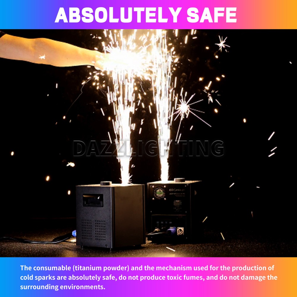PAIDUN 2Pack 850W Cold Spark Machine Firework Sparkler Effect DMX Wedding Disco