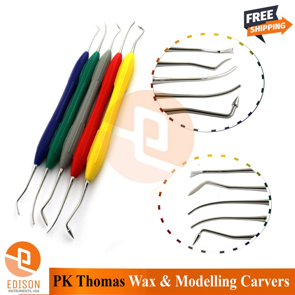 5Pcs Silicone Handle PK Thomas Carvers Double Ended Laboratory Modelling Carvers