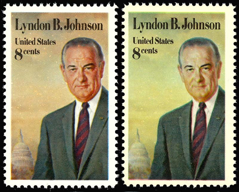 1503, MNH 8¢ Johnson Partial Color Omitted ERROR With Normal - Stuart Katz