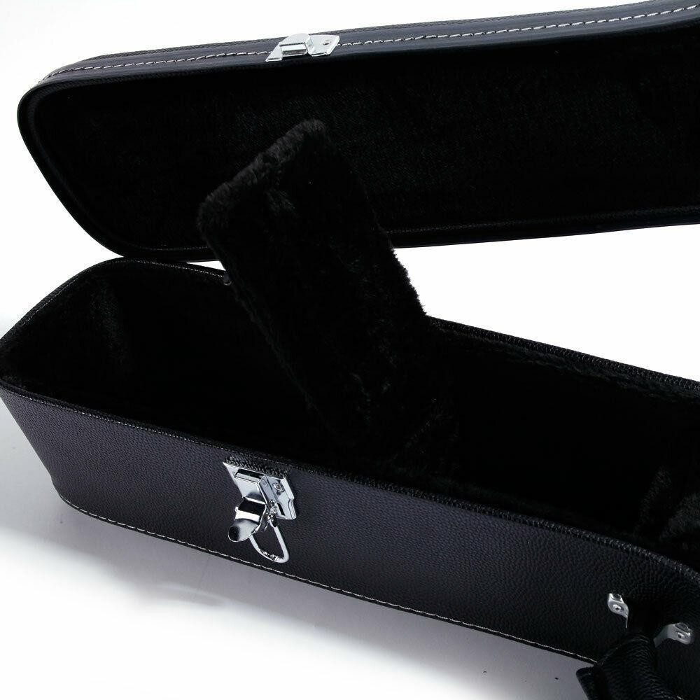 Glarry 39" Classical Guitar Hard Case Microgroove Flat Black Artificial Leather