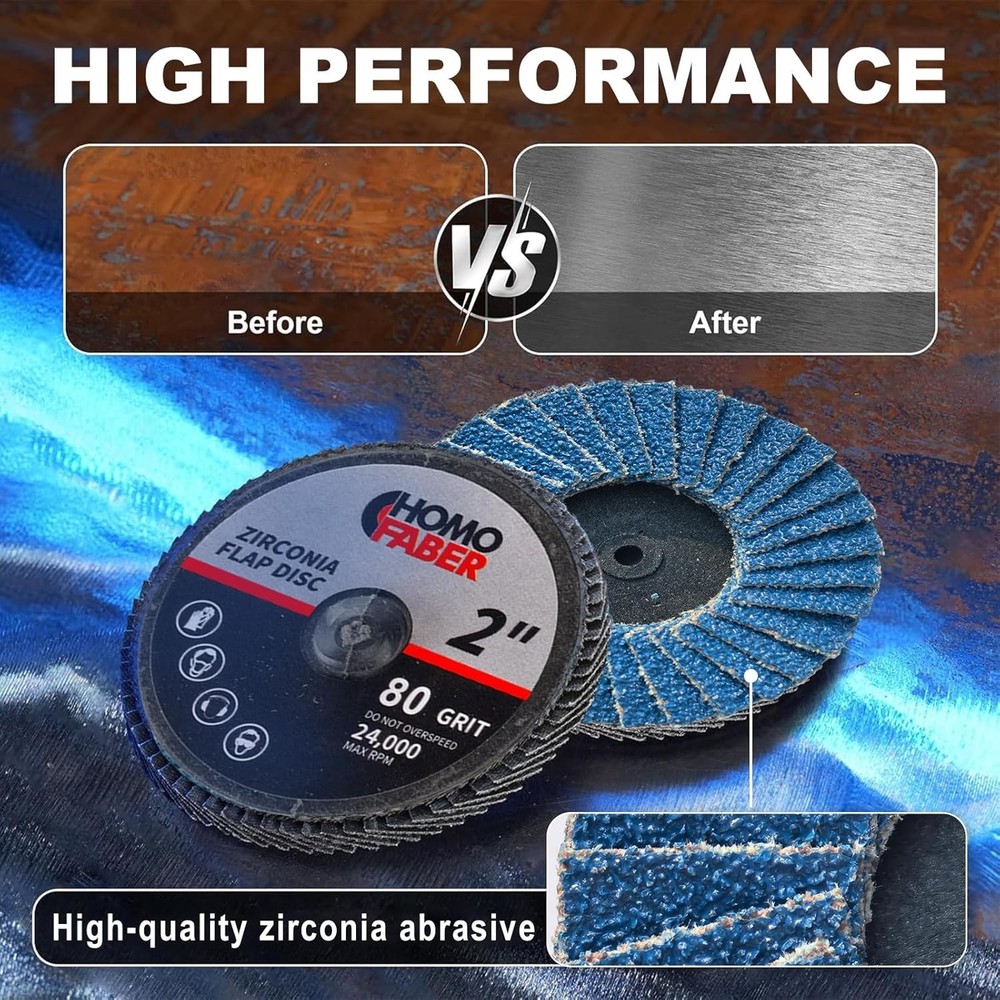 50 PCS 2" Grit Roll Lock Sanding Discs – Complete Set with Quick-Change Holders
