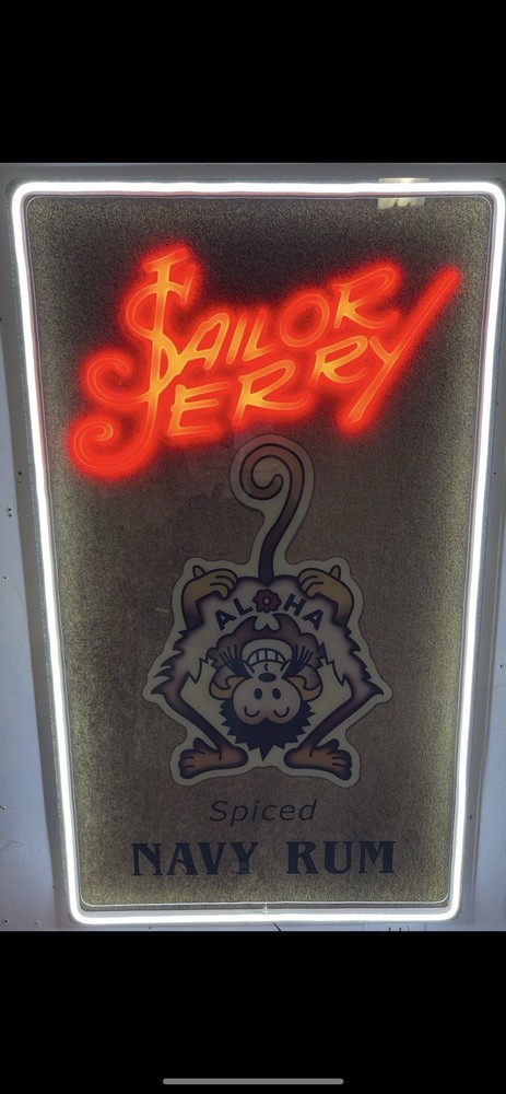 Large Sailor Jerry Rum LED Monkey Bar Sign !!