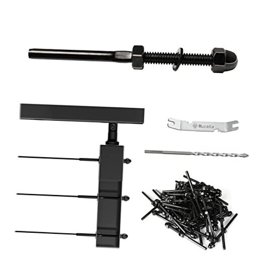 Pack 1/8" Black Cable Railing Hardware Kit Hand Swage For 2"x2" Post 60