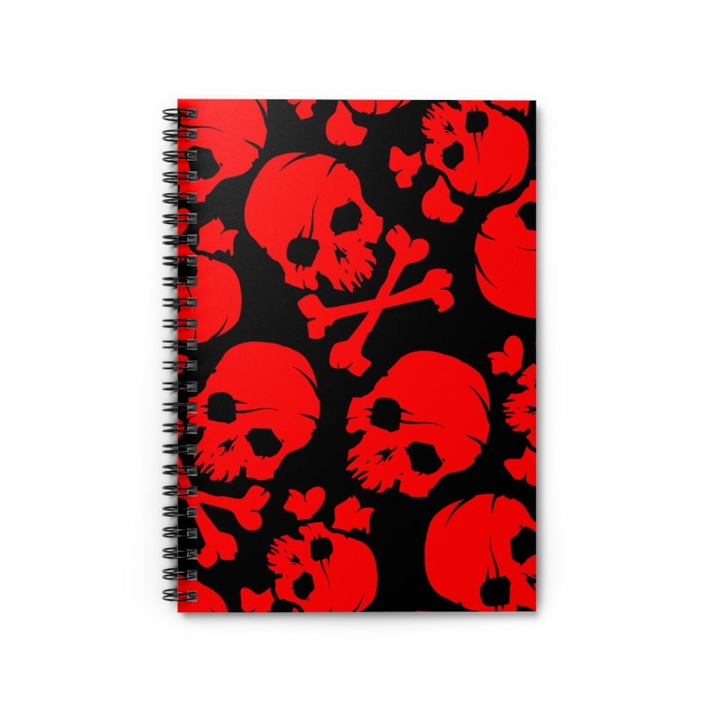 Red Skull Spiral Notebook - Ruled Line - Gothic Horror