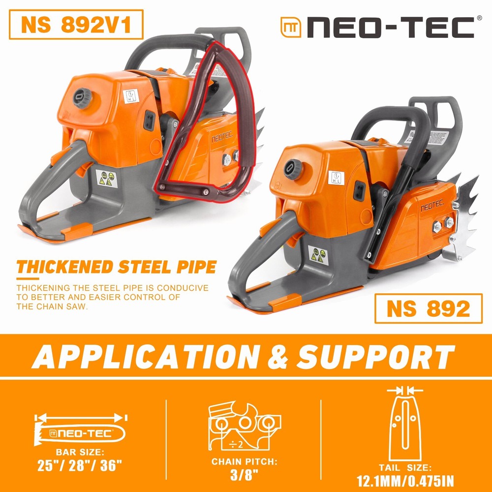 92cc Gas Chainsaw Power Head Compatible with MS660 G660 Chainsaws Without Bar