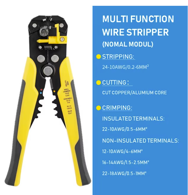 Crimper Cable Cutter Adjustable Automatic Wire Stripper Multifunctional