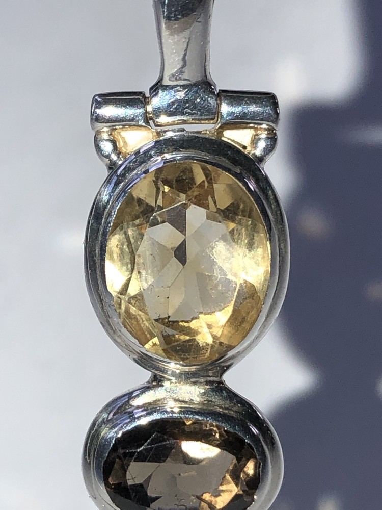 Handcrafted Mixed Gemstones Pendant 1.875”