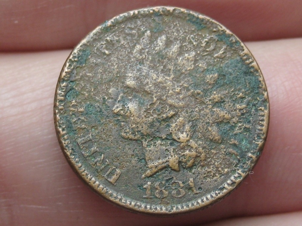 1881 Indian Head One Cent Penny- Fine Reverse Details