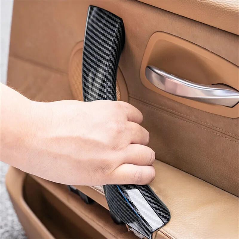 Black/Beige/Carbon Interior Door Handle Cover Pull Trim For BMW E90 E91 E93 328i