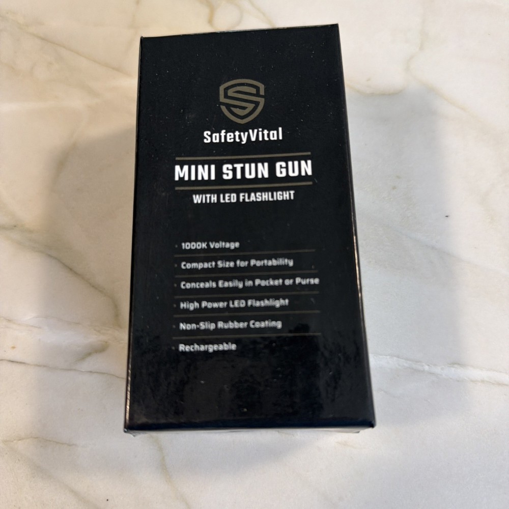 SafetyVital Rechargeable Compact Stun Gun w/ LED Flashlight