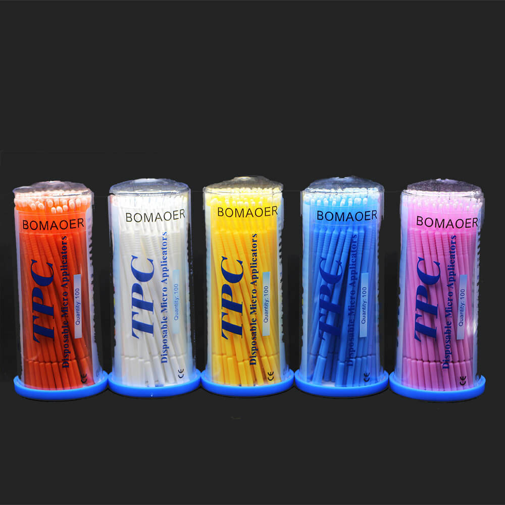 Disposable Micro Applicator Brush, 100pcs - Superfine, Bendable, White