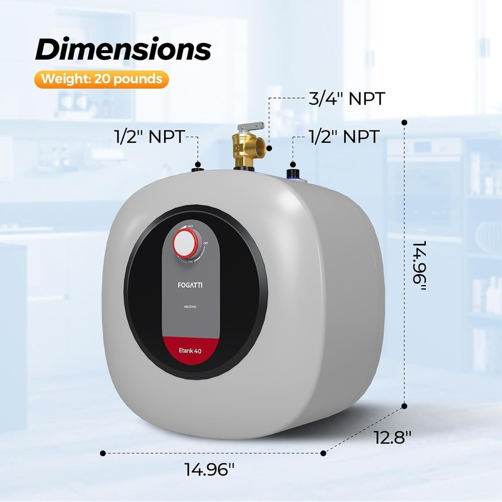 【99% NEW】2.5 Gal Electric Water Heater - Mini Tank Instant Hot Boiler Under Sink