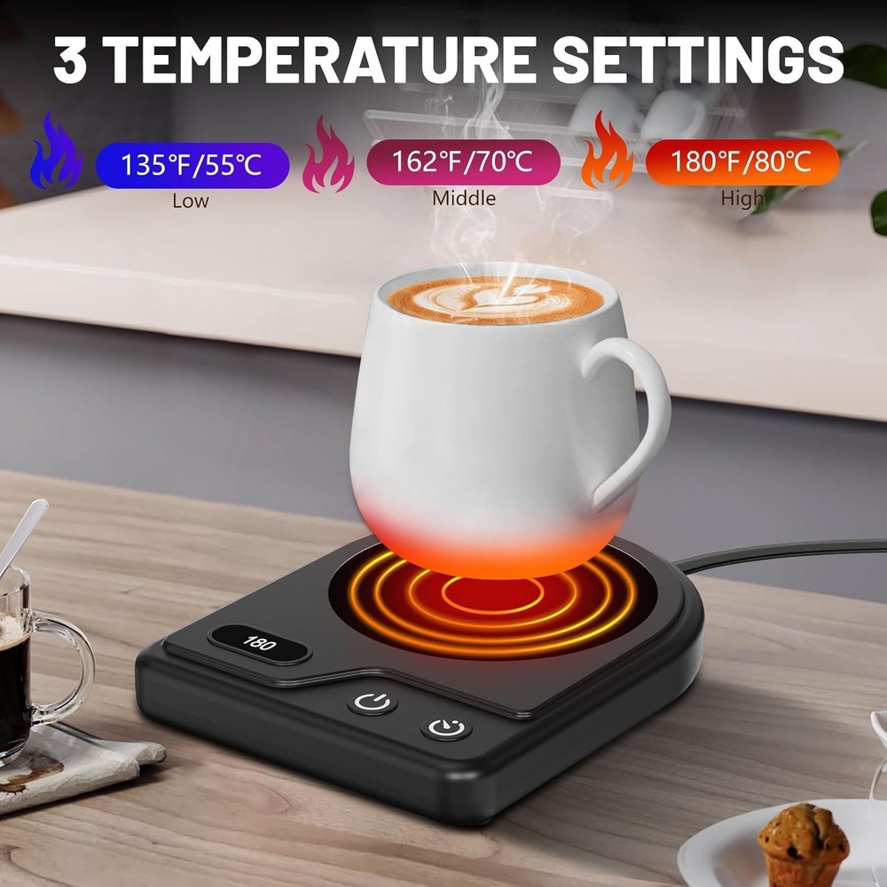Mug Warmer,Coffee Warmer with 3 Adjustable Temperature Black