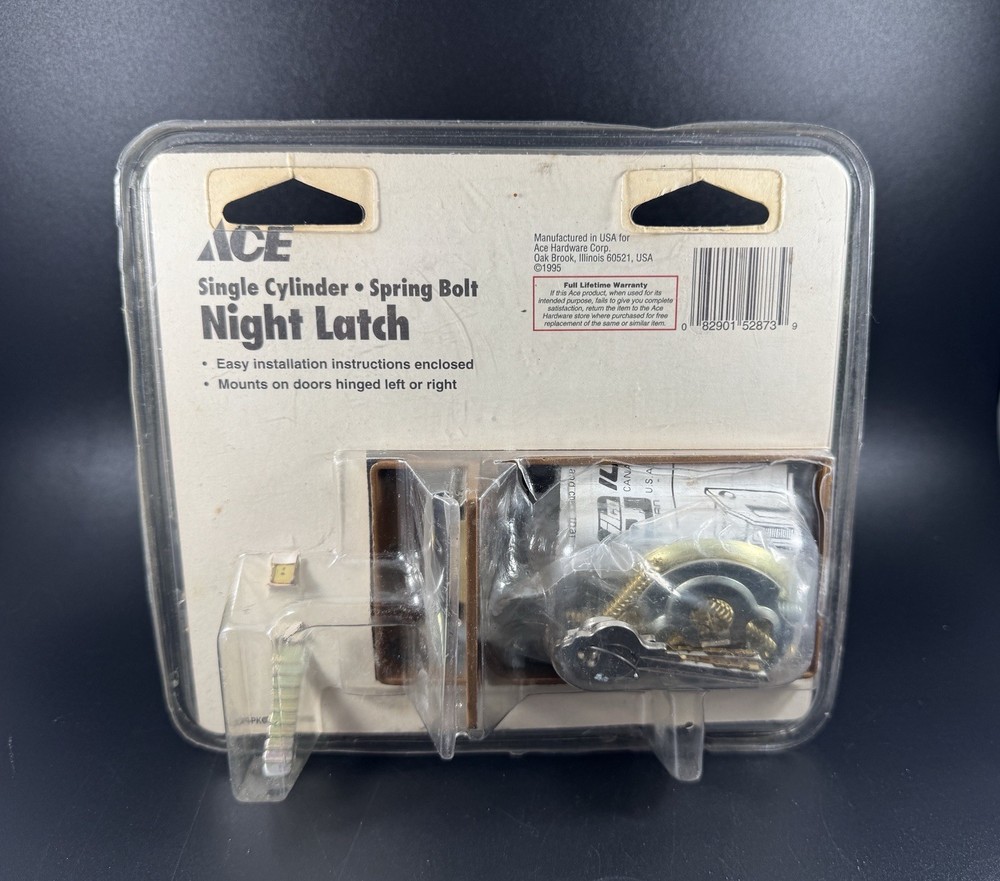 NIB Ace Single Cylinder Spring Bolt Night Latch Ace #52873