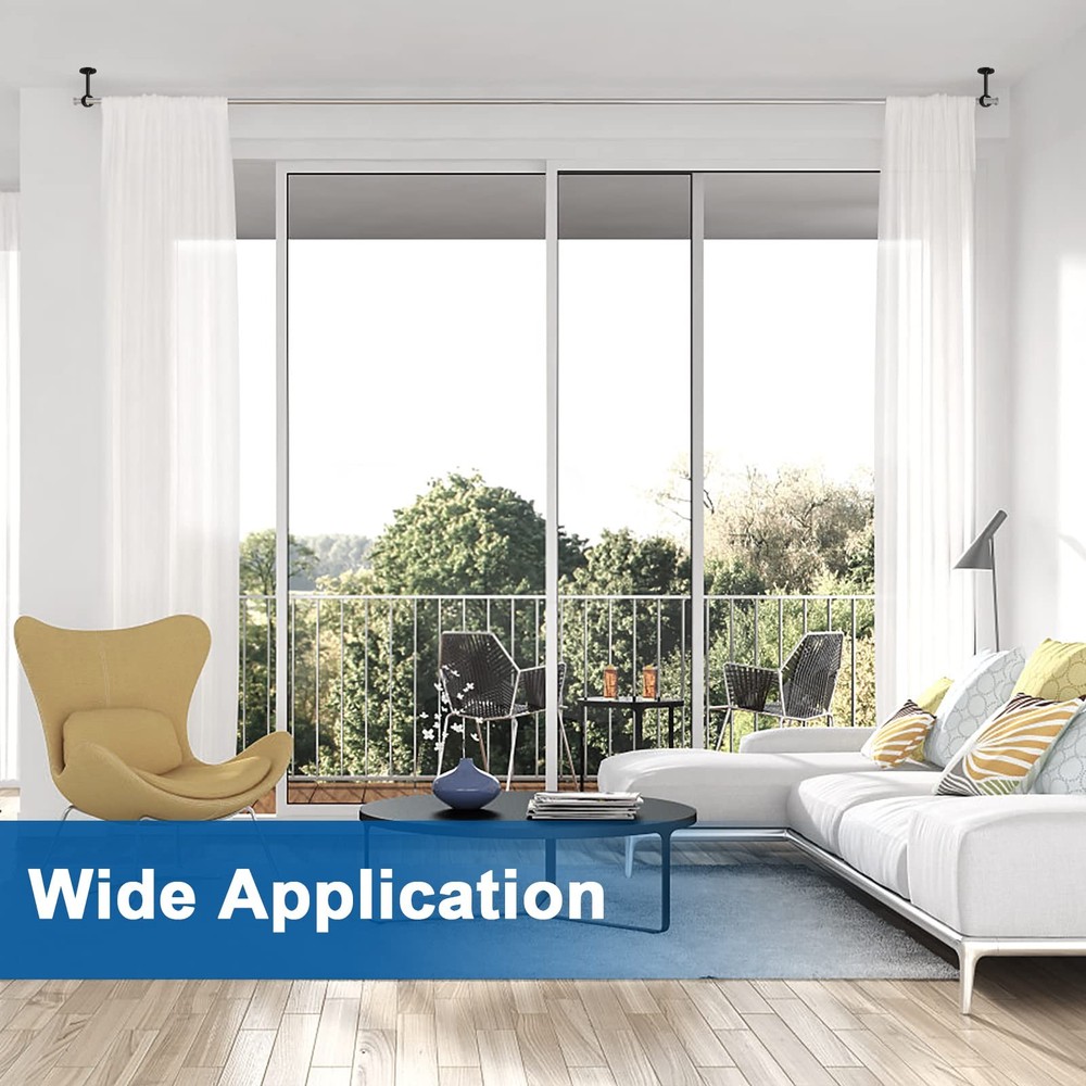 TOKPLNU Ceiling Curtain Rod Bracket, 4 Pack Black 4 Pack,