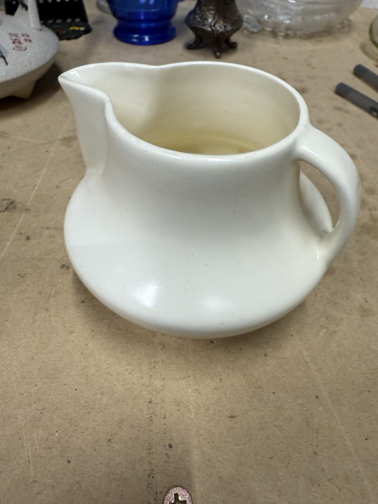HALL Smooth Ceramic Pitcher Off White Great Condition Front Point
