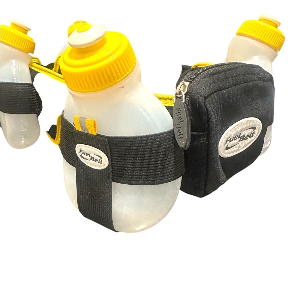 Black and Yellow Hydration Running Belt