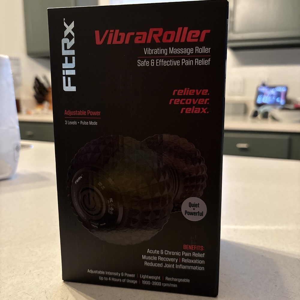 FitRx Vibrating Roller Rechargeable Lightweight Massage Roller 3 Level Pulse M