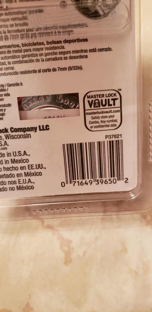 Master Lock Combination Padlock, 1500D, New, 3/4 In. ( 19mm)