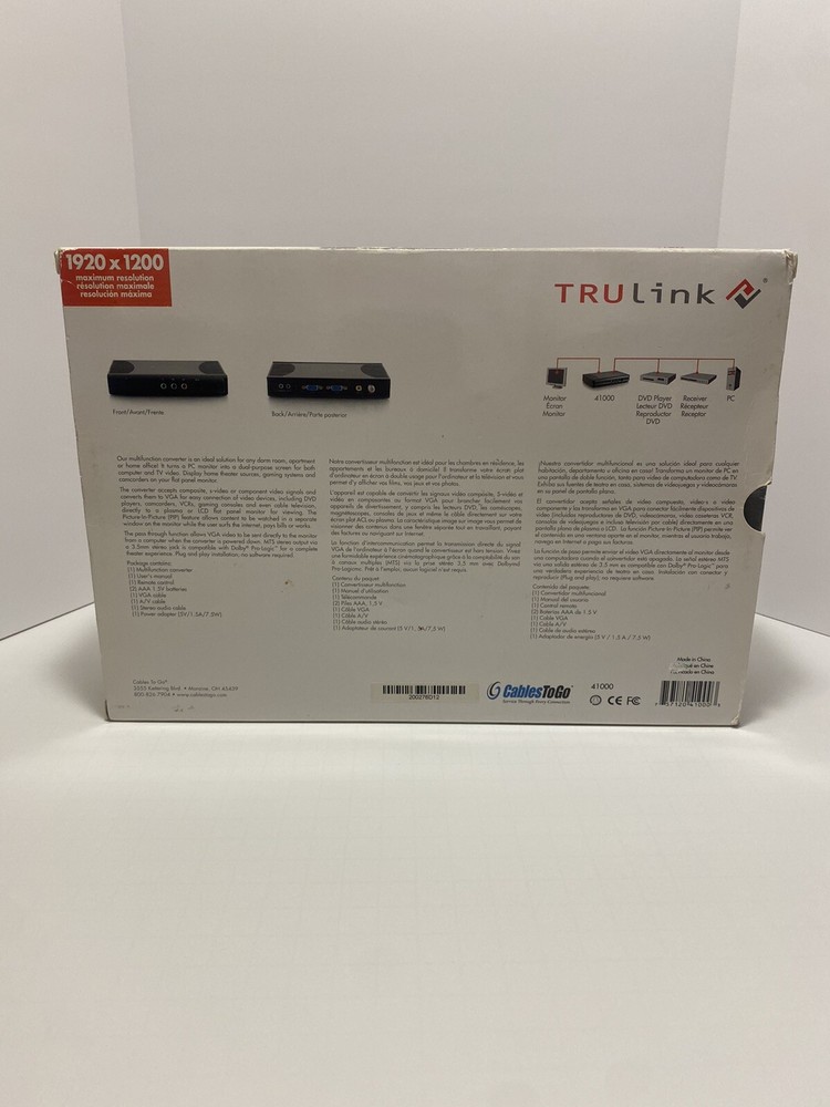 Trulink 41000 Multi-Function Converter With CatV Tuner Open Box