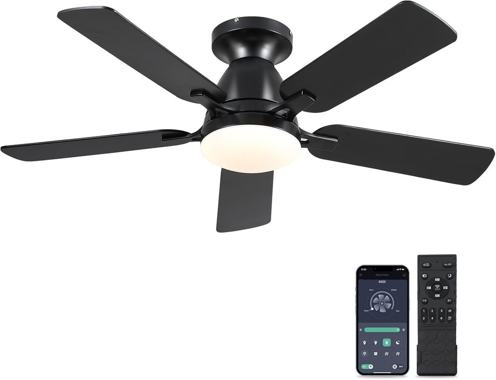 Ceiling Fans with Lights- 46"Low Profile Indoor Ceiling Fan with Light