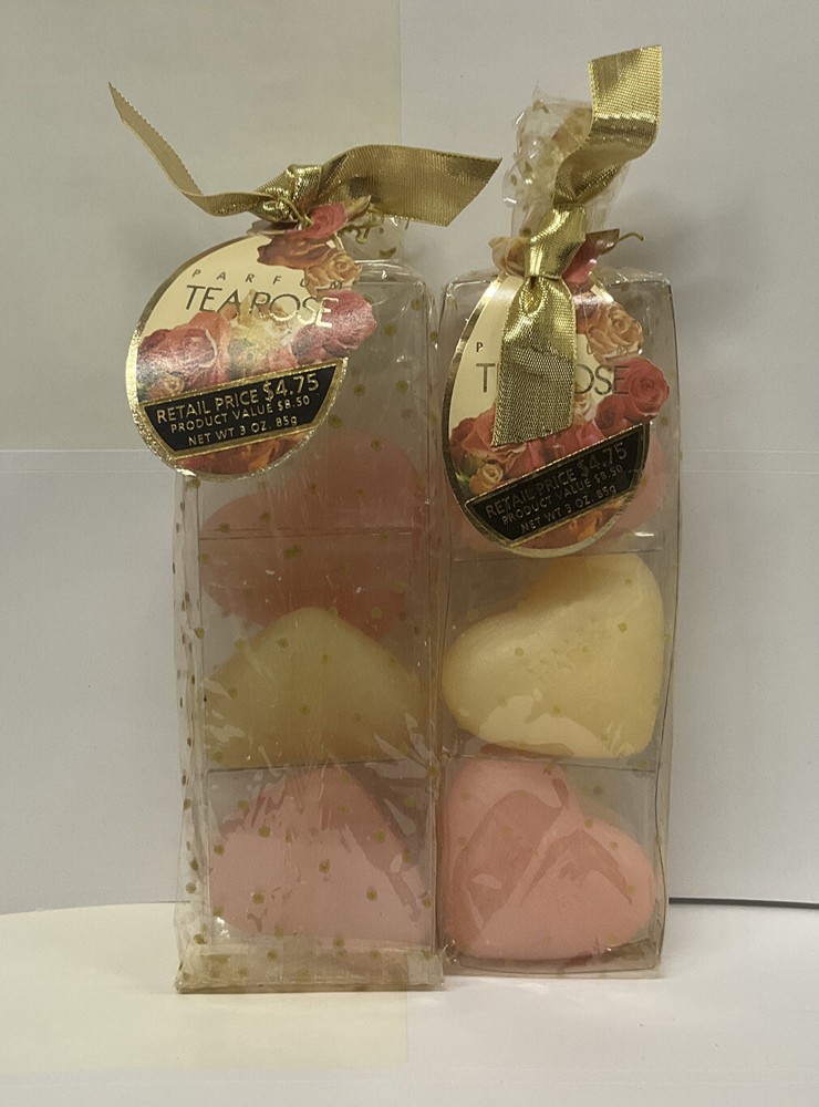 X2 The Perfumer's Workshop Rosetherapy Tea Rose Perfumed Bath Soap 3 oz Heart's