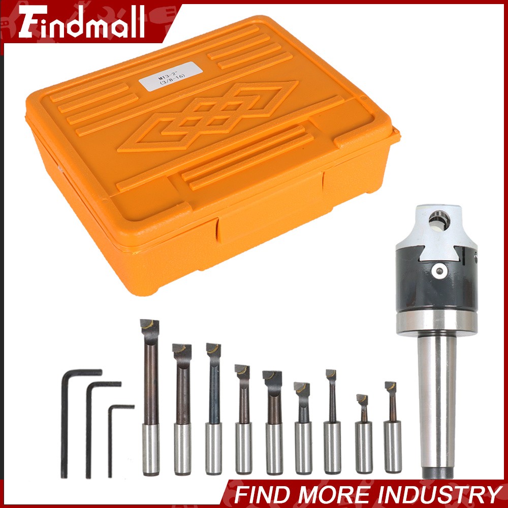 3 Piece Boring Head Boring Tool Set (2 Inch Head & MT3 & 1/2 Inch)