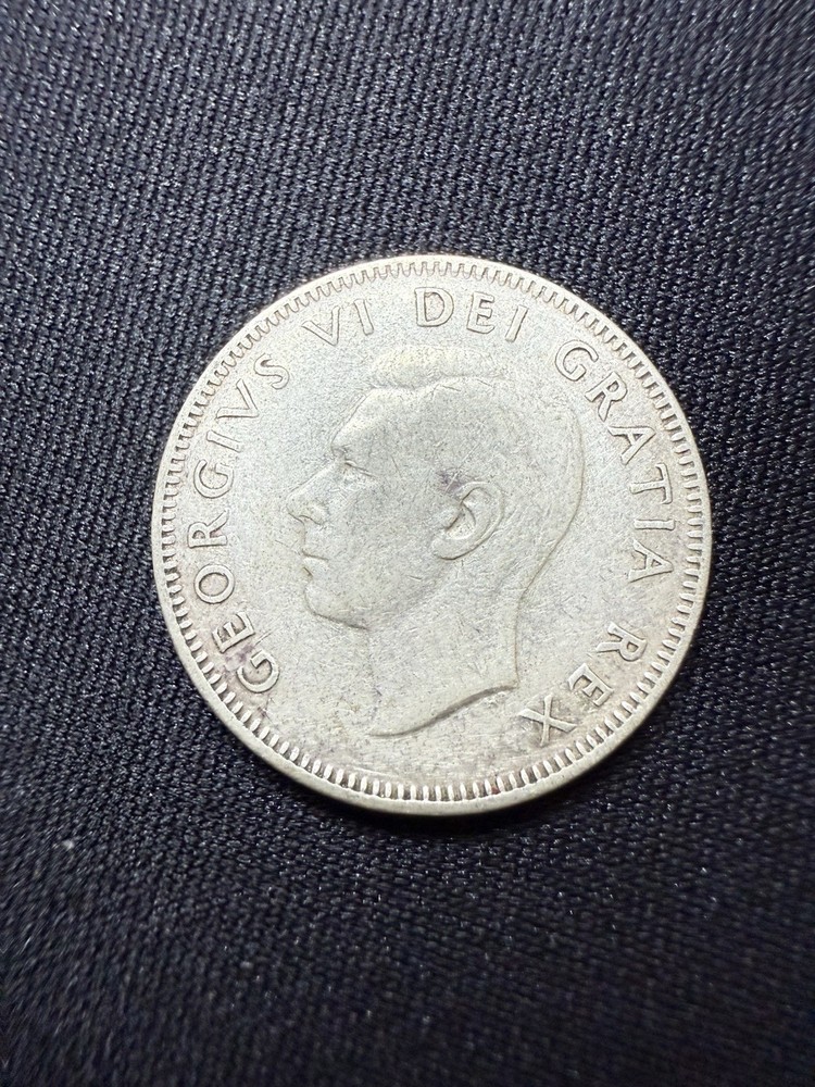 1950 Canada Silver 25 Cents Coin King George