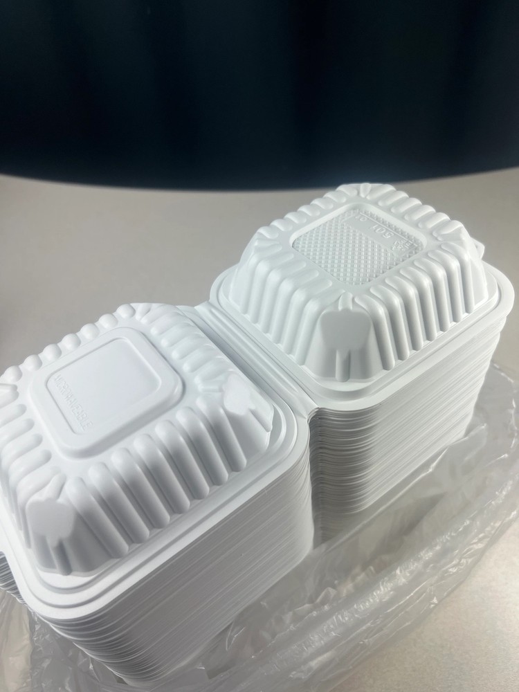 ProTakeOut, [5" x 4.5"] White, 1-Comp, 250 Pack Hinged Take-Out Containers